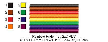 Pride Flag - Fill Stitch