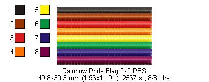 Pride Flag - Fill Stitch