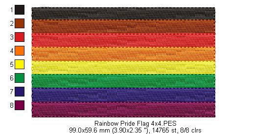 Pride Flag - Fill Stitch