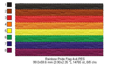 Pride Flag - Fill Stitch