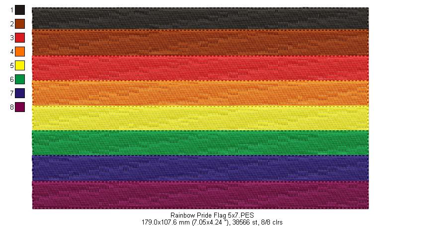 Pride Flag - Fill Stitch