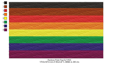 Pride Flag - Fill Stitch