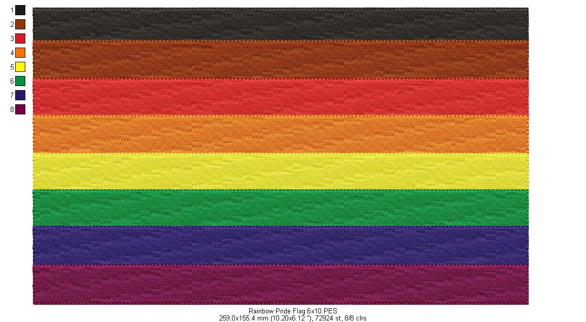 Pride Flag - Fill Stitch