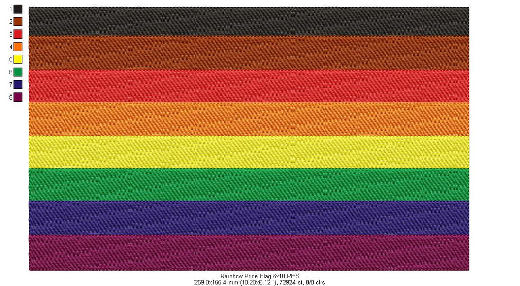 Pride Flag - Fill Stitch