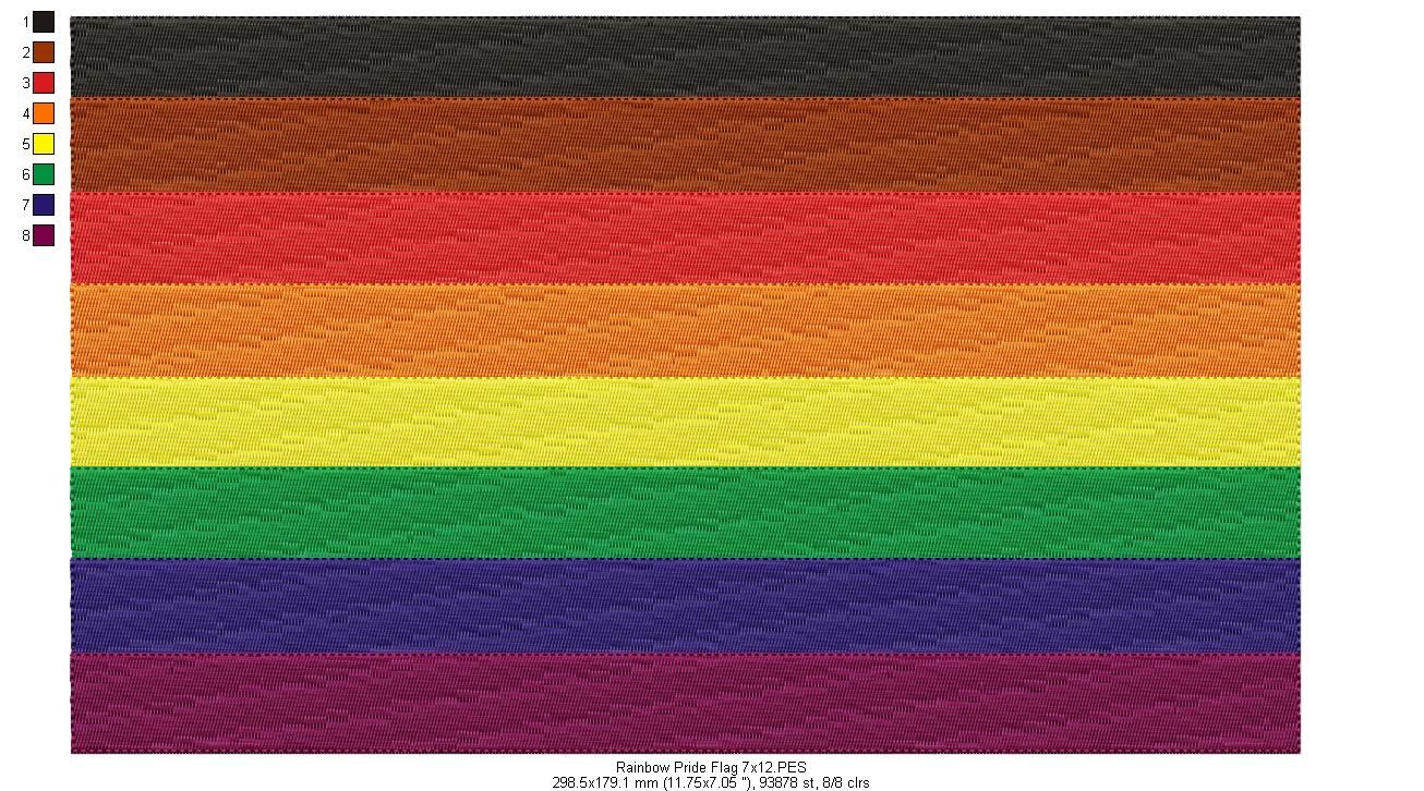 Pride Flag - Fill Stitch