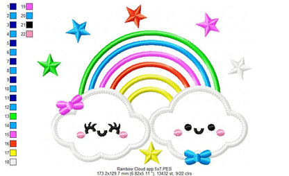 Rainbow and Clouds - Applique