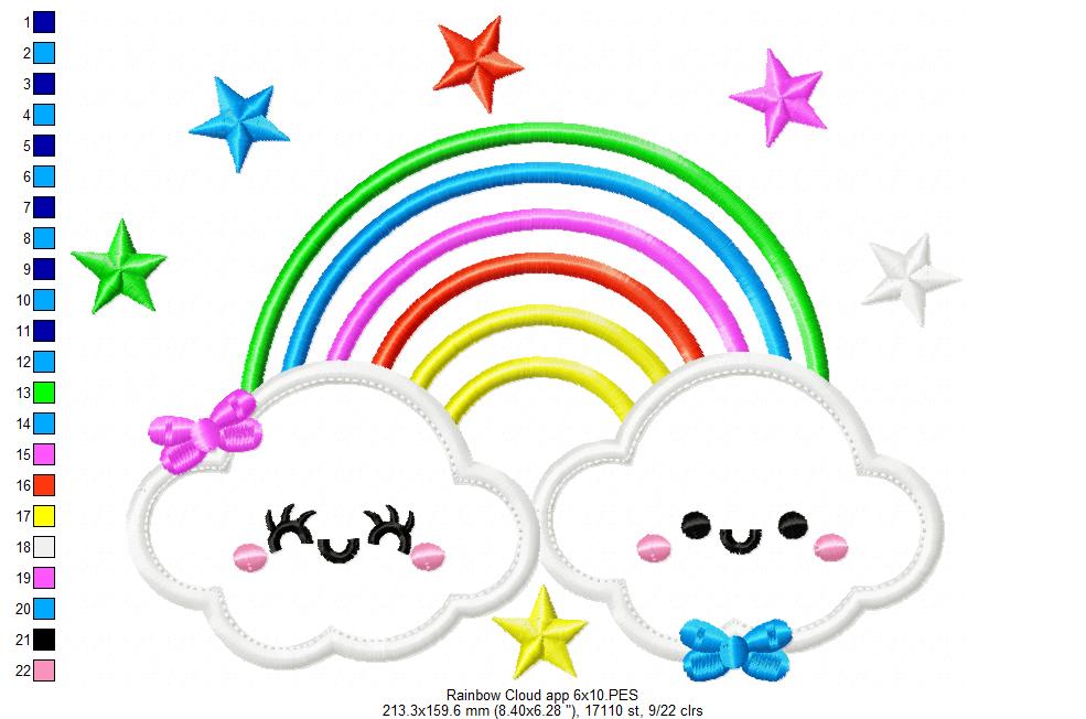 Rainbow and Clouds - Applique