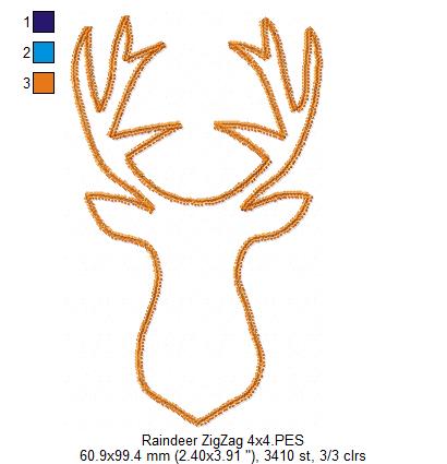 Reindeer - Zig Zag Applique