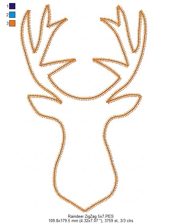 Reindeer - Zig Zag Applique