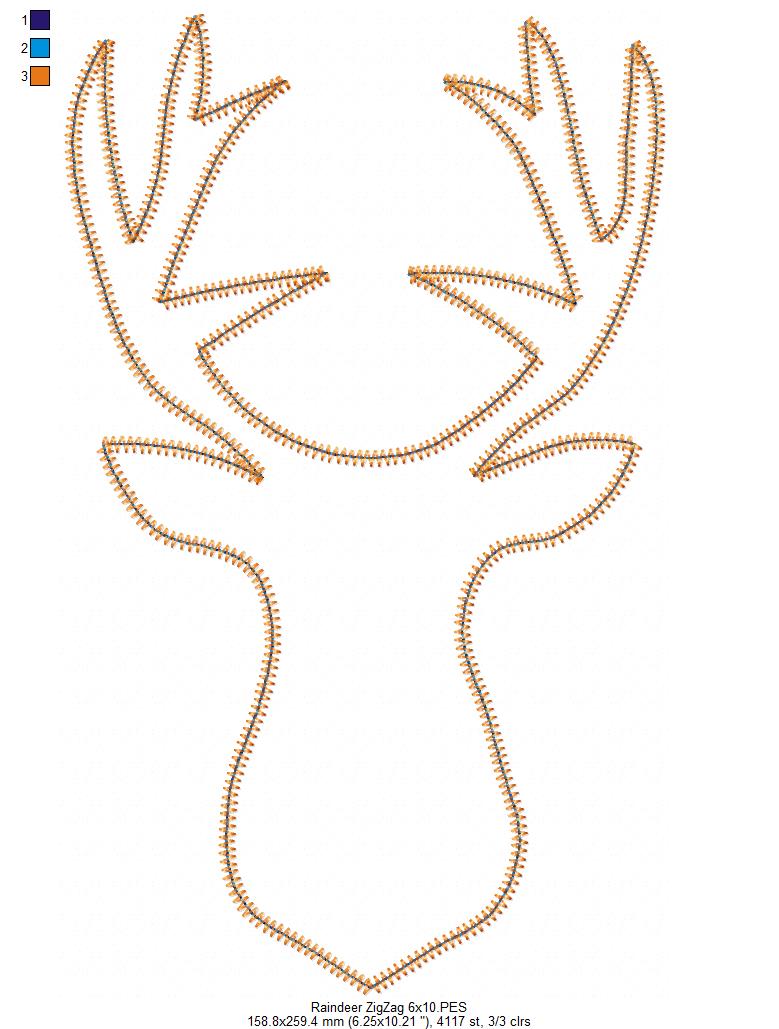 Reindeer - Zig Zag Applique