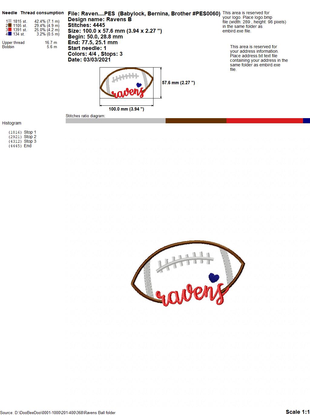 Ravens Football Heart – Satin Stitch – Machine Embroidery Design