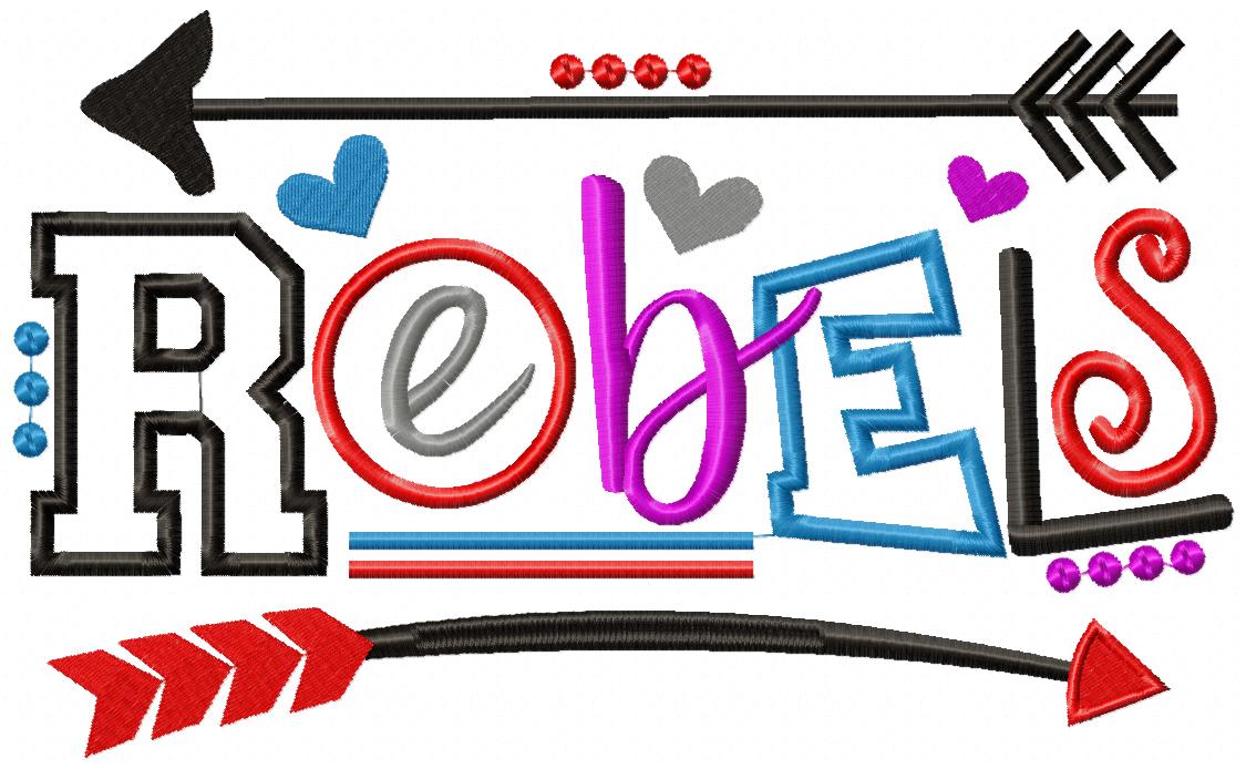Rebels Arrows & Hearts - Satin Stitch – Machine Embroidery Design
