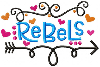 Rebels Fun Arrows - Satin Stitch - Machine Embroidery Design