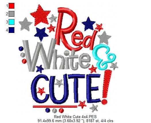 Red White & Cute - Fill Stitch Embroidery