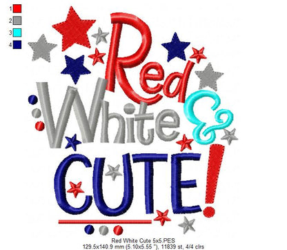 Red White & Cute - Fill Stitch Embroidery