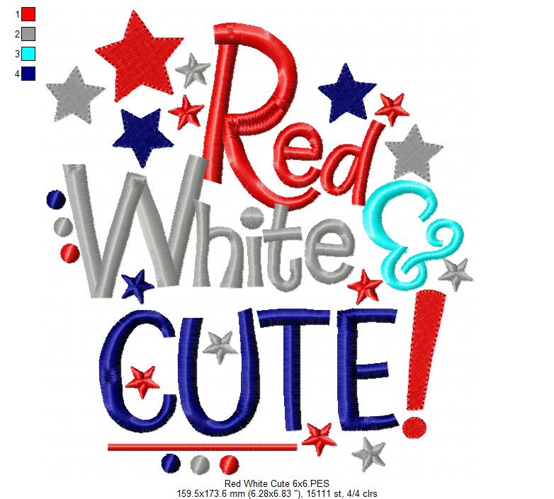 Red White & Cute - Fill Stitch Embroidery