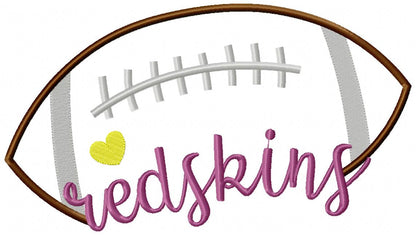 Redskins Football – Satin Stitch – Machine Embroidery Design