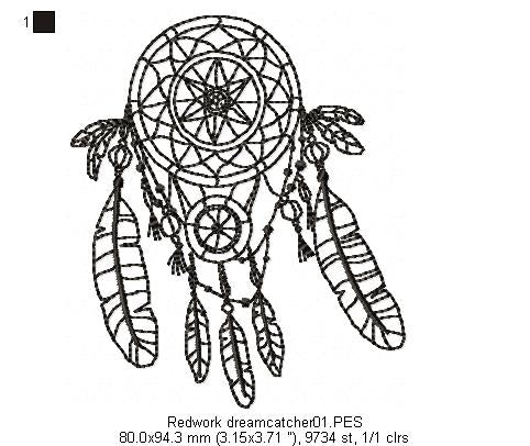 Dream Catcher - Redwork