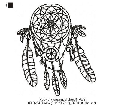 Dream Catcher - Redwork