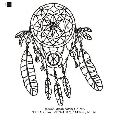 Dream Catcher - Redwork