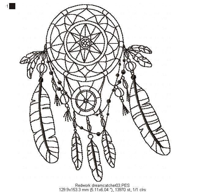 Dream Catcher - Redwork