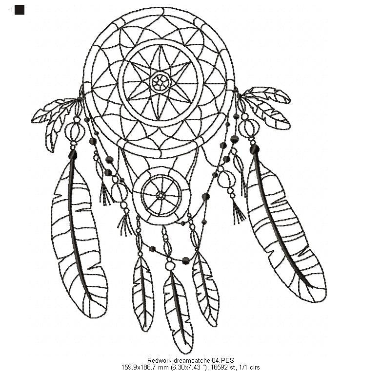 Dream Catcher - Redwork