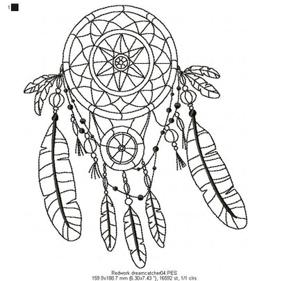 Dream Catcher - Redwork