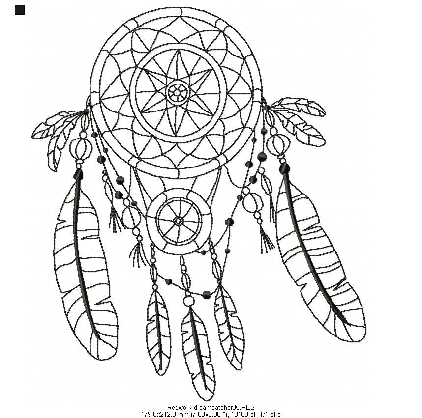 Dream Catcher - Redwork
