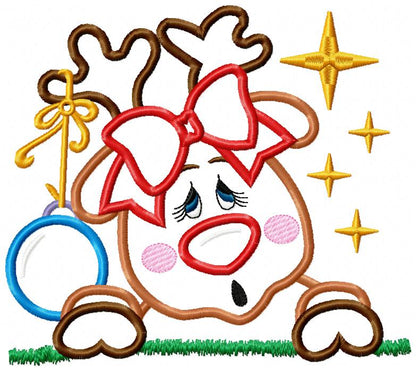 Christmas Rudolph Reindeer - Applique Embroidery