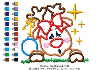 Christmas Rudolph Reindeer - Applique Embroidery