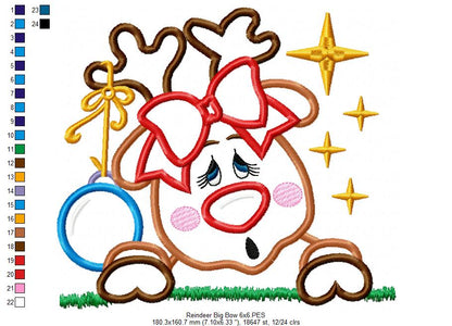 Christmas Rudolph Reindeer - Applique Embroidery