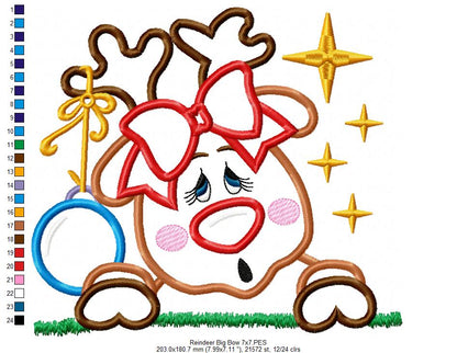 Christmas Rudolph Reindeer - Applique Embroidery