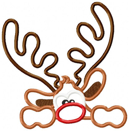 Christmas Rudolph Reindeer - Applique Embroidery