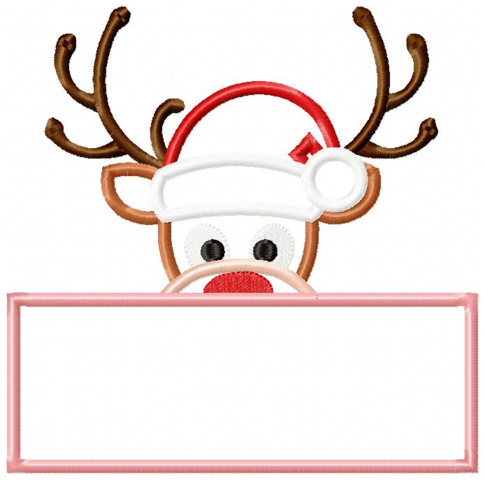 Rudolph Reindeer Frame - Applique