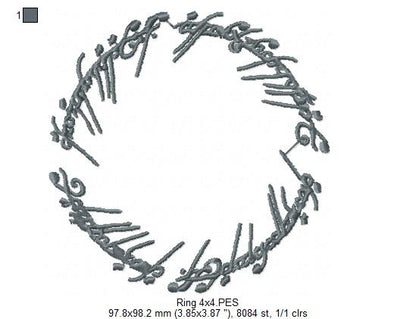 The Ring My Precious - Fill Stitch - Machine Embroidery Design