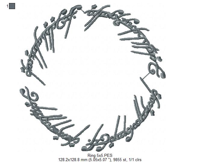 The Ring My Precious - Fill Stitch - Machine Embroidery Design