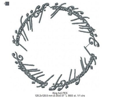 The Ring My Precious - Fill Stitch - Machine Embroidery Design