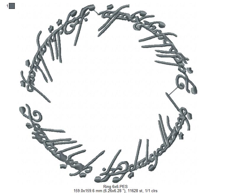 The Ring My Precious - Fill Stitch - Machine Embroidery Design
