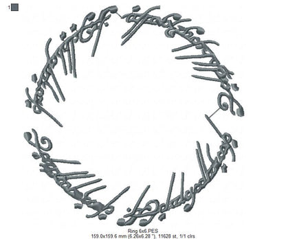 The Ring My Precious - Fill Stitch - Machine Embroidery Design