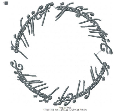 The Ring My Precious - Fill Stitch - Machine Embroidery Design