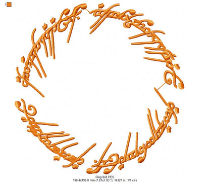 The Ring My Precious - Fill Stitch - Machine Embroidery Design