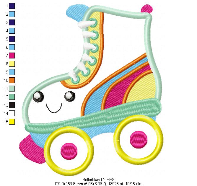 Cute Rollerblade - Applique