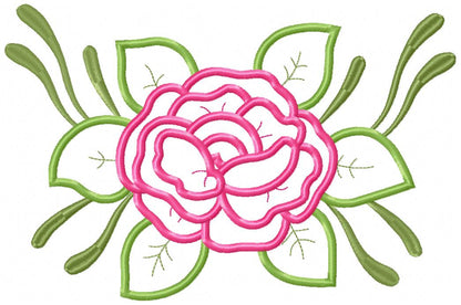 Spring Rose Flower - Applique