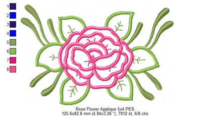 Spring Rose Flower - Applique