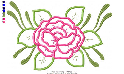 Spring Rose Flower - Applique