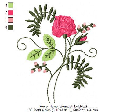 Rose Flower - Fill Stitch