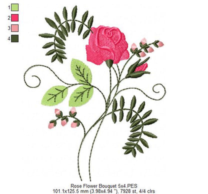 Rose Flower - Fill Stitch