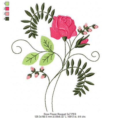 Rose Flower - Fill Stitch
