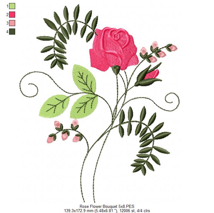 Rose Flower - Fill Stitch