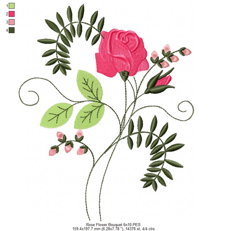 Rose Flower - Fill Stitch